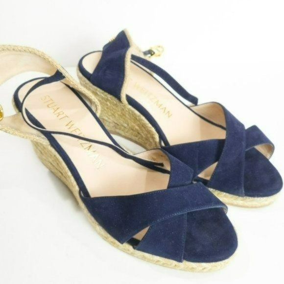 Stuart Weitzman Mirela Espadrille Wedge Sandals 8W - Picture 7 of 10